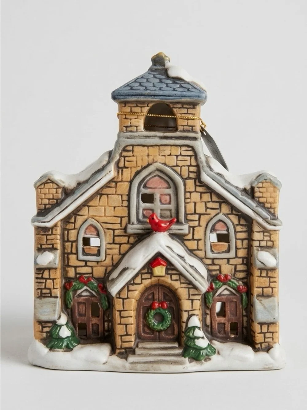 Lefton Vintage 1986 Colonial Village Church Tealight Candle Holder Marika 05817